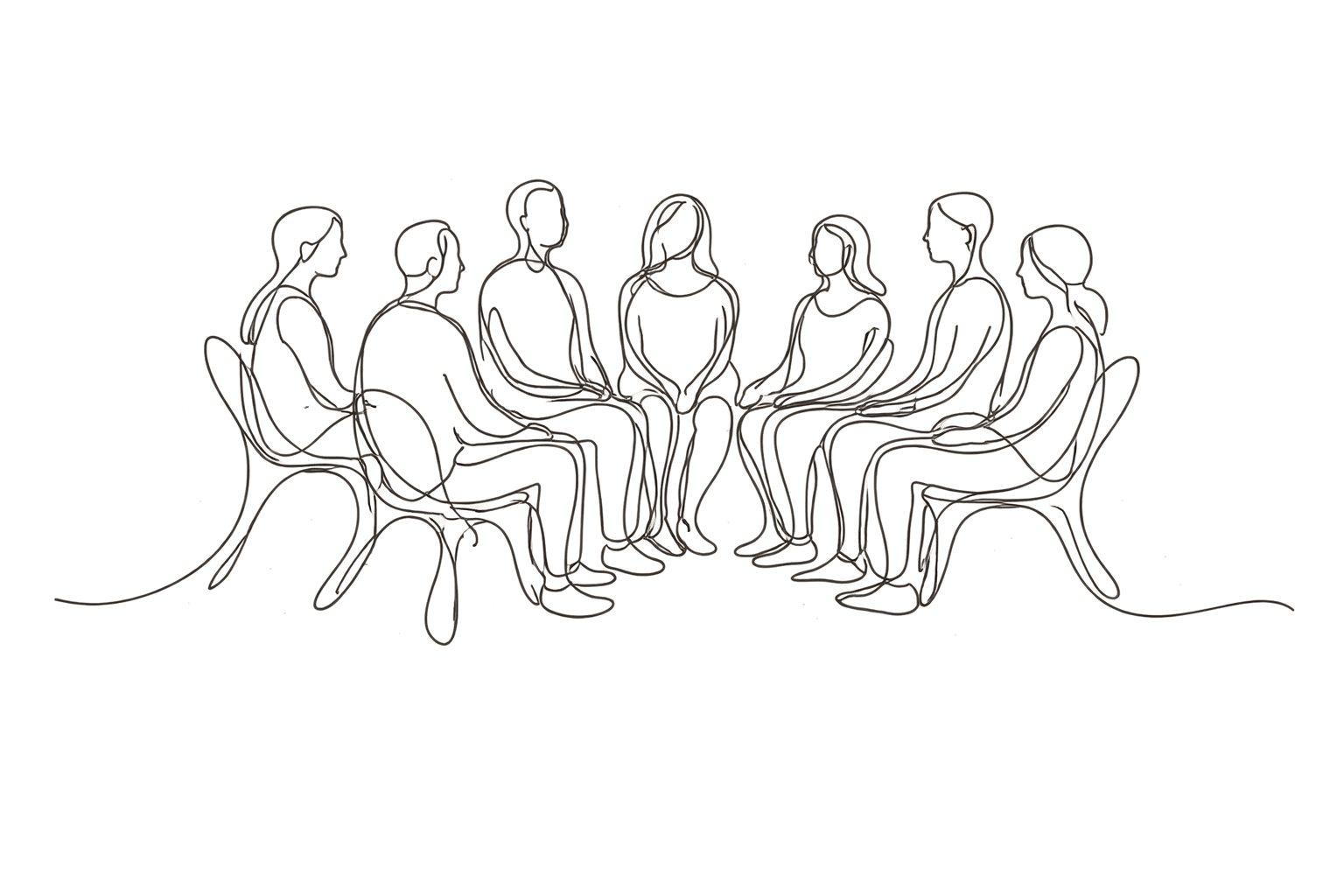 Group therapy abstract illustration